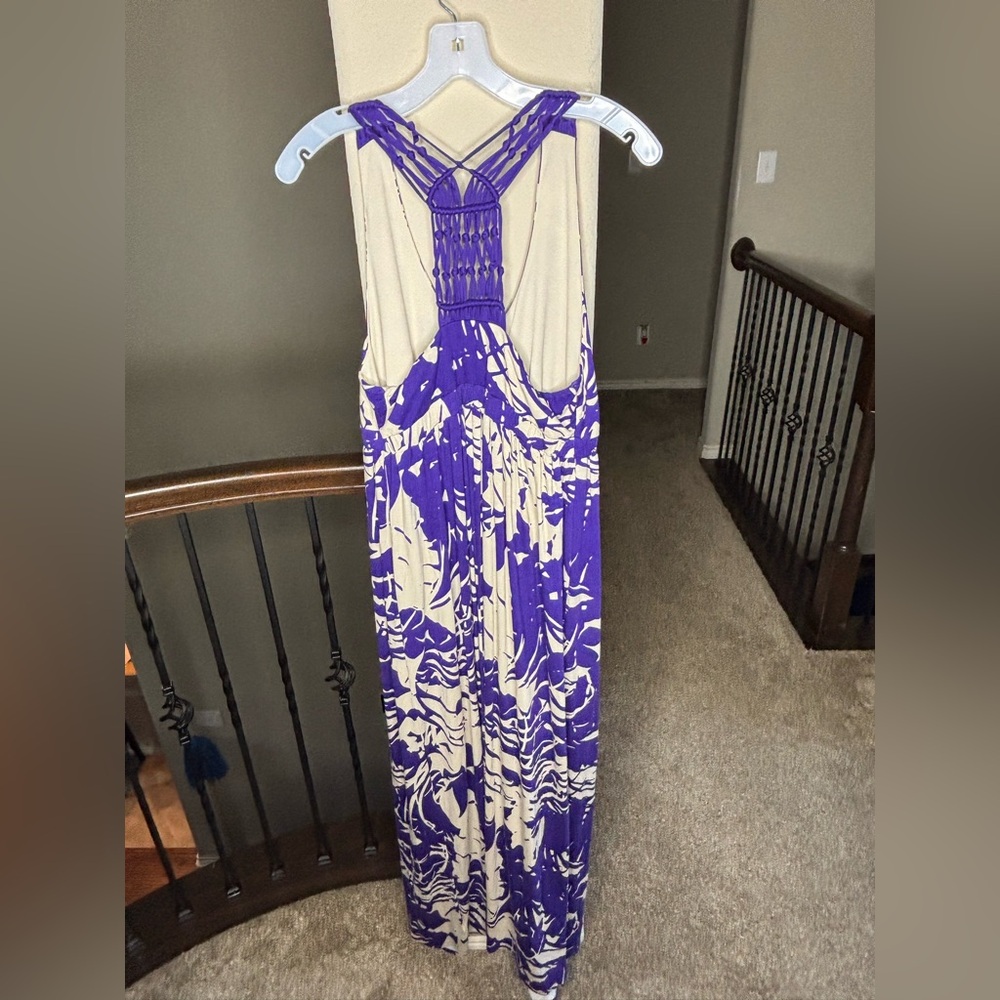 Liz Lange Maternity for Target Purple and Cream Maxi Dress Size M NEW - Picture 12 of 12